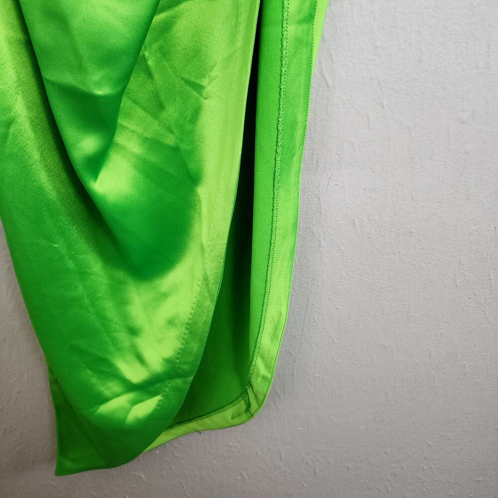 Retrofête Maria Halter Gown Lime Punch Neon Green Rhinestone Neck Maxi NWT - Picture 7 of 16